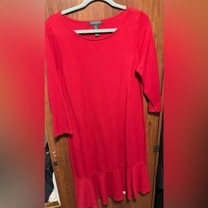 Lauren Ralph Lauren Stretch Red Dress. Size: Large